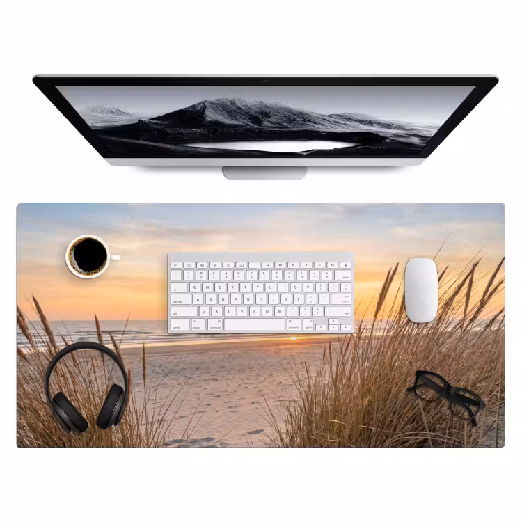 Zonsondergang - Duinen - Zee Muismat XXL klein -3d