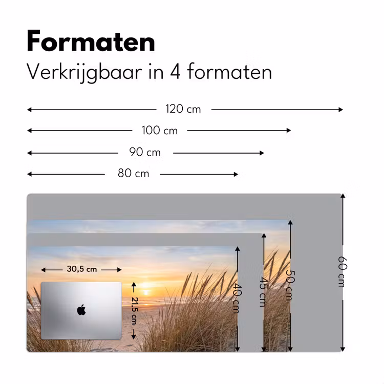 Zonsondergang - Duinen - Zee Muismat XXL klein -sfeer5