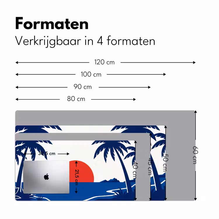 Zonsondergang - Zee - Palmboom - Tropisch - Modern Muismat XXL klein -sfeer5