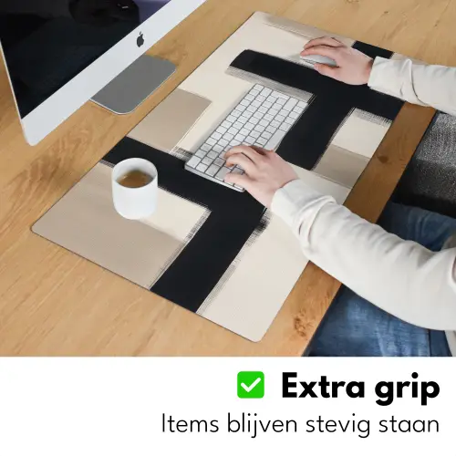 Zwart - Abstract - Japandi Muismat XXL klein -sfeer3