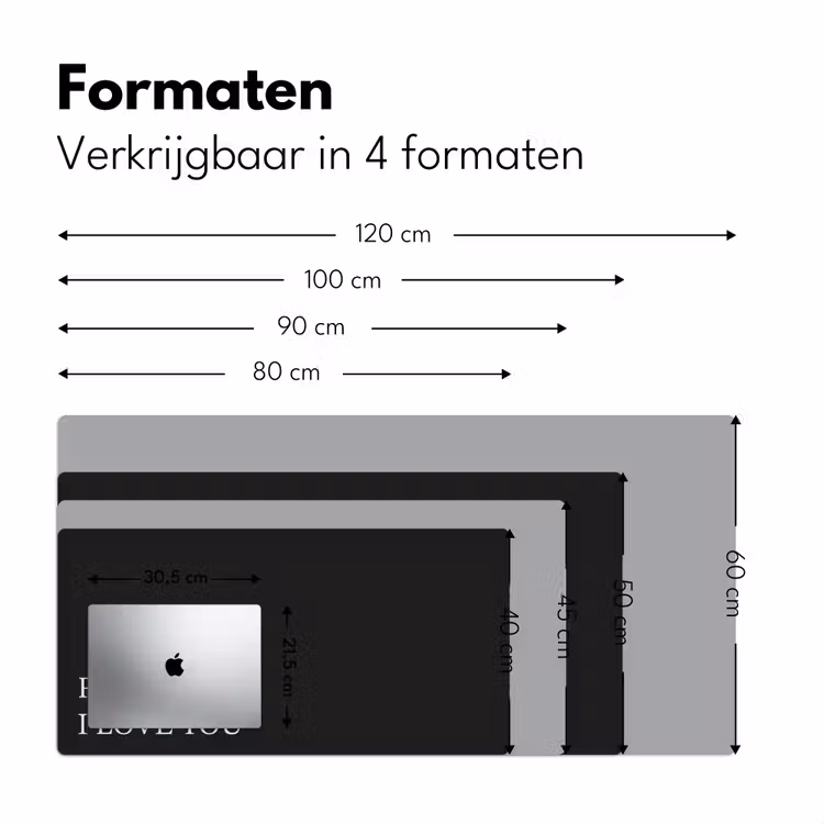 Zwart - Minimalistisch - Valentijn Muismat XXL klein -sfeer5