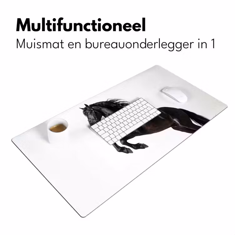 Zwart - Paard - Portret Muismat XXL klein -sfeer4