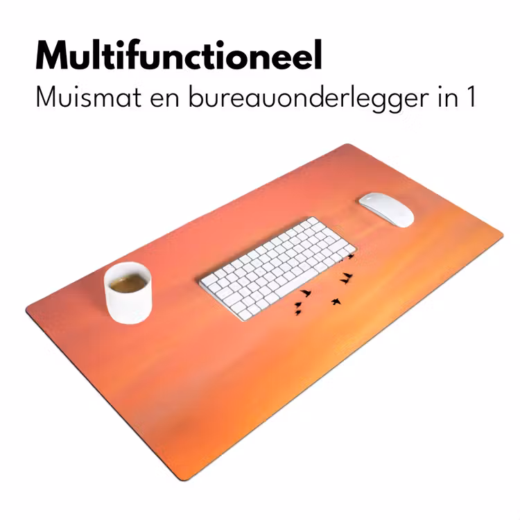 Zwerm - Vogels - Oranje Muismat XXL klein -sfeer4