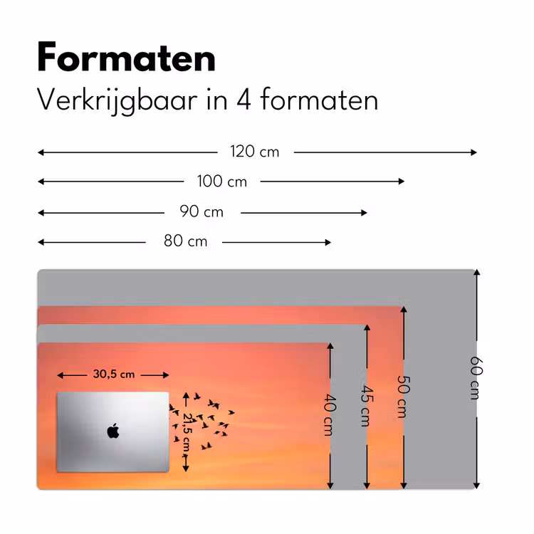 Zwerm - Vogels - Oranje Muismat XXL klein -sfeer5