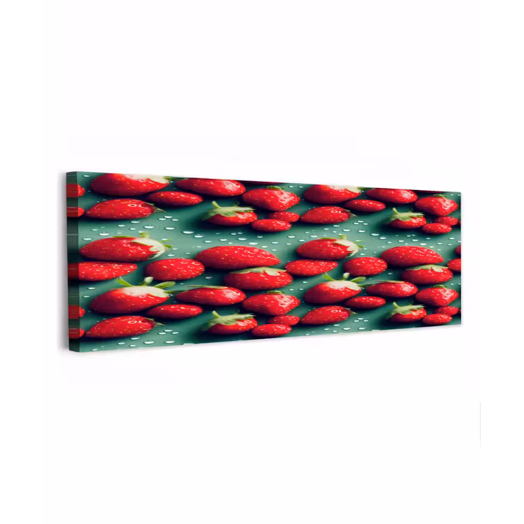 Aardbeien - Rood - Groen - Kroontjes canvas 2cm klein 828 -z3d
