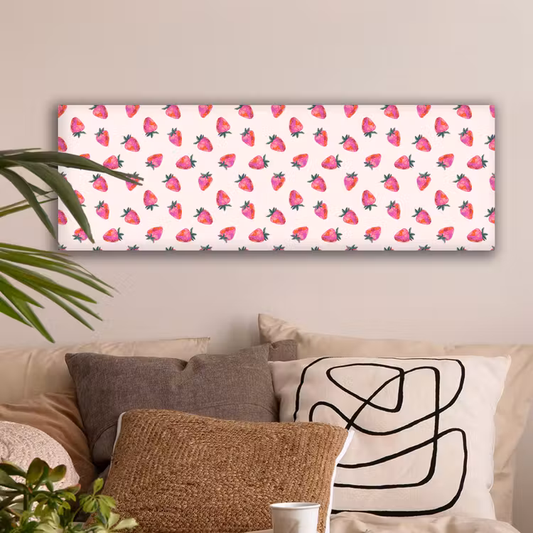 Aardbeien - Rood - Roze - Patroon canvas 2cm klein 828 -sfeer1
