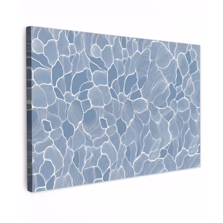 Abstract - Blauw - Bladeren canvas 2cm klein -z3d