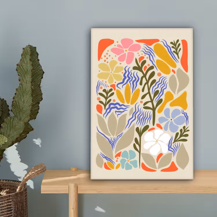 Abstract - Bloemen - Bladeren canvas 2cm klein -sfeer4
