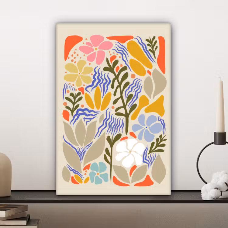 Abstract - Bloemen - Bladeren canvas 2cm klein -sfeer6