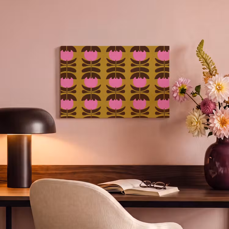 Abstract - Bloemen - Roze canvas 2cm klein 34 -sfeer4