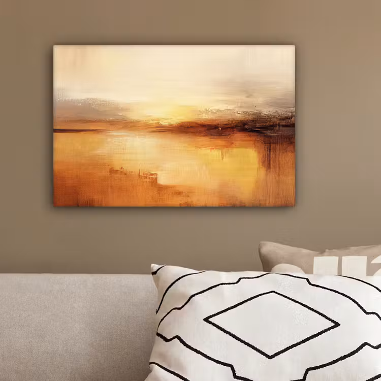 Abstract - Bruin - Modern - Herfst kleuren canvas 2cm klein -sfeer3