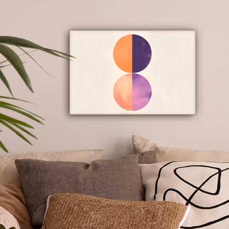 Abstract - Cirkels - Paars canvas 2cm klein -sfeer1