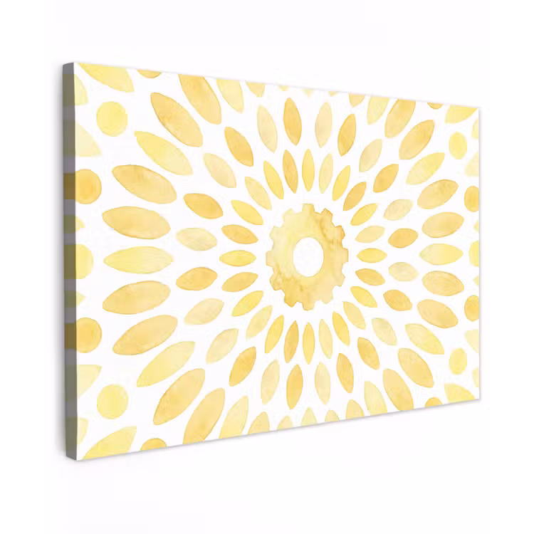 Abstract - Geometrisch - Stralend - Geel canvas 2cm klein -z3d