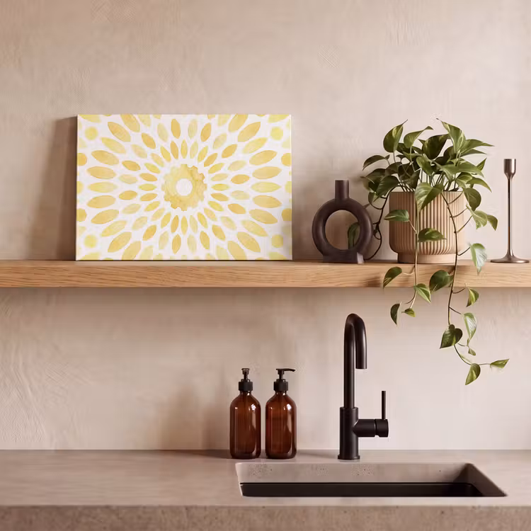 Abstract - Geometrisch - Stralend - Geel canvas 2cm klein -sfeer3