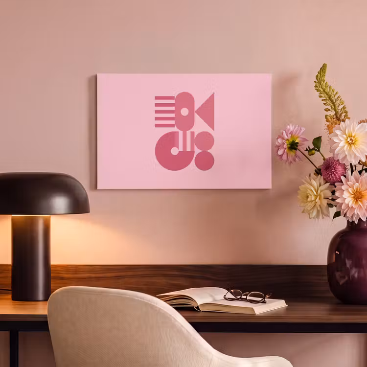 Abstract - Geometrisch - Vormen - Roze canvas 2cm klein -sfeer4