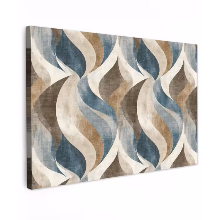 Abstract - Golven - Kleurrijk canvas 2cm klein 34 -z3d