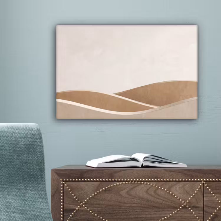 Abstract - Golven - Modern - Beige canvas 2cm klein -sfeer4