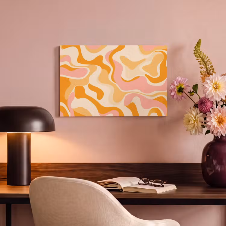 Abstract - Golvend - Oranje canvas 2cm klein -sfeer4