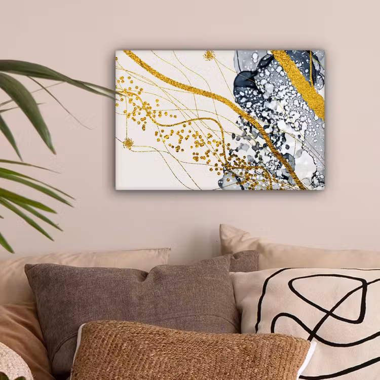 Abstract - Goud - Natuur - Kunst canvas 2cm klein -sfeer1