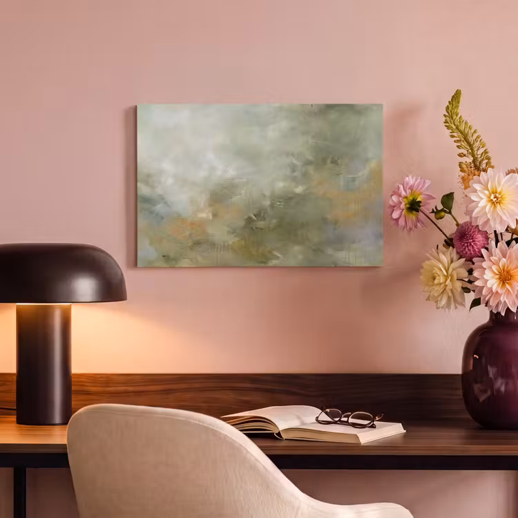 Abstract - Groen - Beige - Modern - Kunst canvas 2cm klein -sfeer4