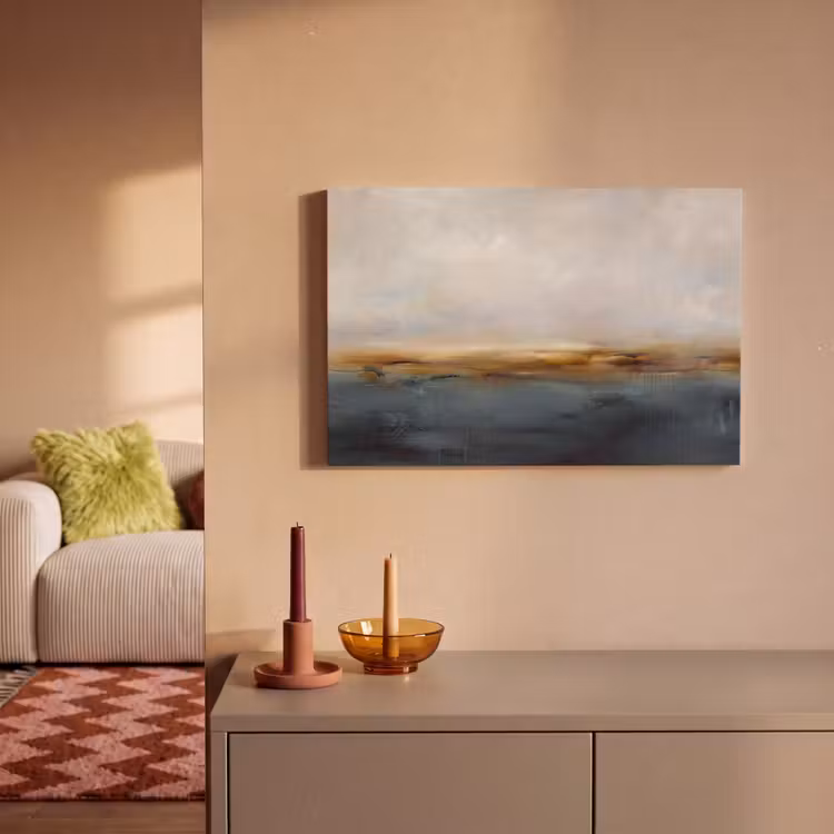 Abstract - Horizon - Water - Modern - Beige canvas 2cm klein -sfeer1