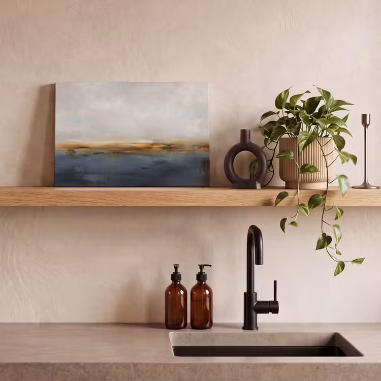 Abstract - Horizon - Water - Modern - Beige canvas 2cm klein -sfeer3