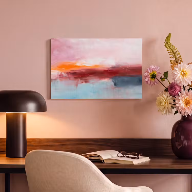 Abstract - Kleuren - Modern - Kunst - Roze canvas 2cm klein -sfeer4