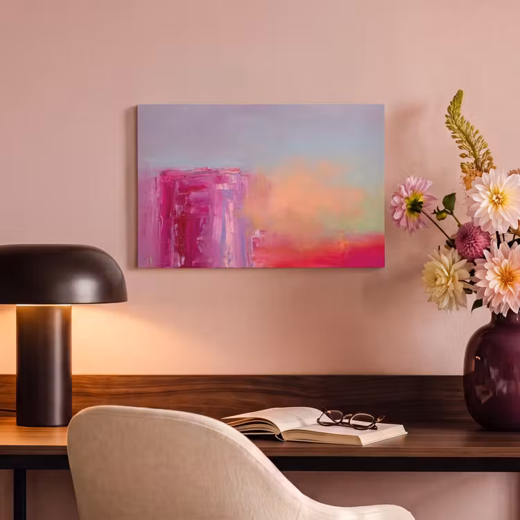 Abstract - Kleuren - Modern - Roze canvas 2cm klein -sfeer4
