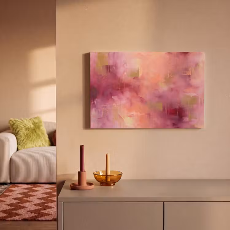 Abstract - Kleuren - Modern - Roze - Paars canvas 2cm klein -sfeer1