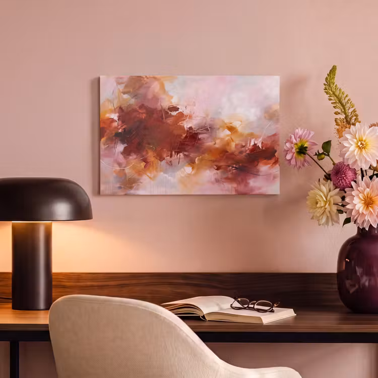 Abstract - Kleurrijk - Kunst - Modern - Roze-Rood canvas 2cm klein -sfeer4