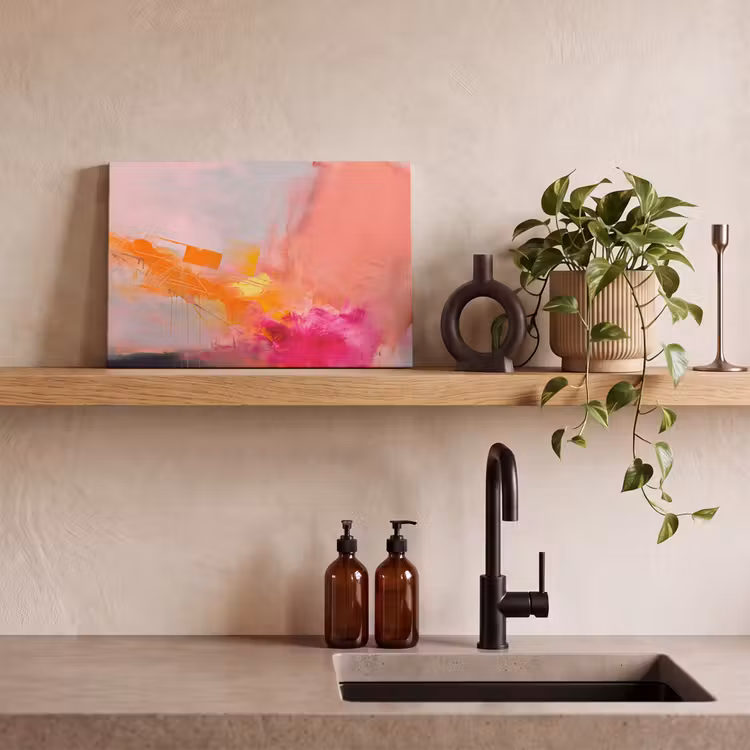 Abstract - Kleurrijk - Modern - Roze canvas 2cm klein -sfeer3