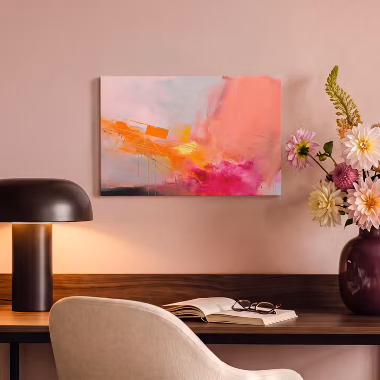 Abstract - Kleurrijk - Modern - Roze canvas 2cm klein -sfeer4