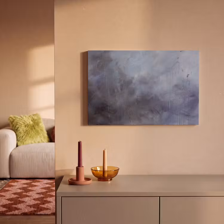 Abstract - Kwaststreken - Modern - Kunst - Grijs canvas 2cm klein -sfeer1