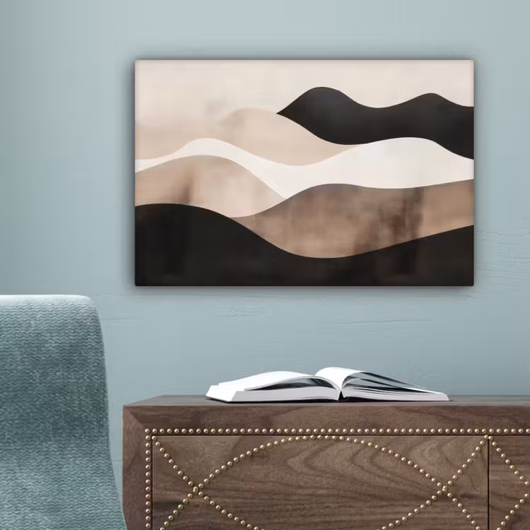 Abstract - Landschap - Golven - Crèmekleur canvas 2cm klein -sfeer4