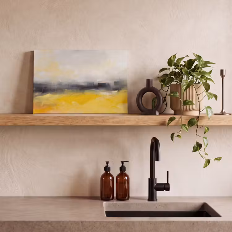 Abstract - Landschap - Modern - Geel canvas 2cm klein -sfeer3