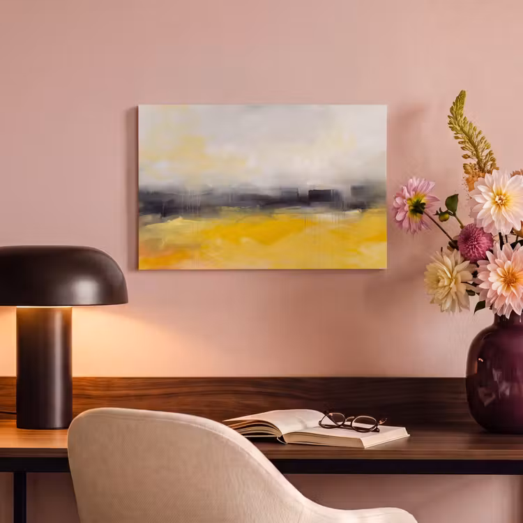 Abstract - Landschap - Modern - Geel canvas 2cm klein -sfeer4