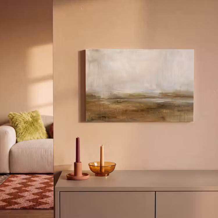 Abstract - Landschap - Natuur - Beige - Bruin canvas 2cm klein -sfeer1
