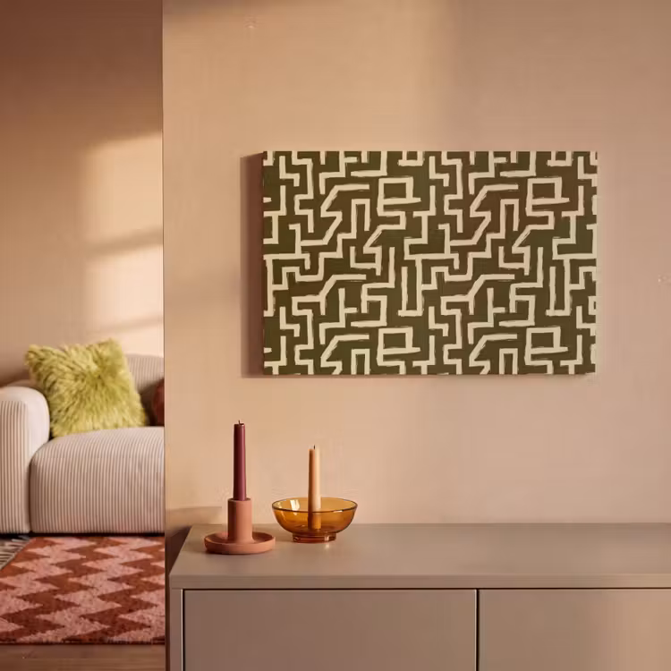Abstract - Lijnen - Groen canvas 2cm klein 34 -sfeer1
