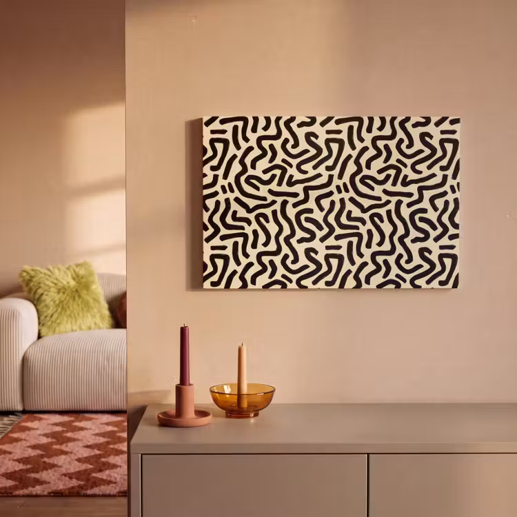 Abstract - Lijnen - Zwart canvas 2cm klein 34 -sfeer1