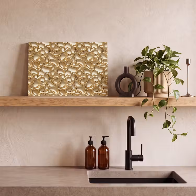 Abstract - Modern - Goud canvas 2cm klein 34 -sfeer3