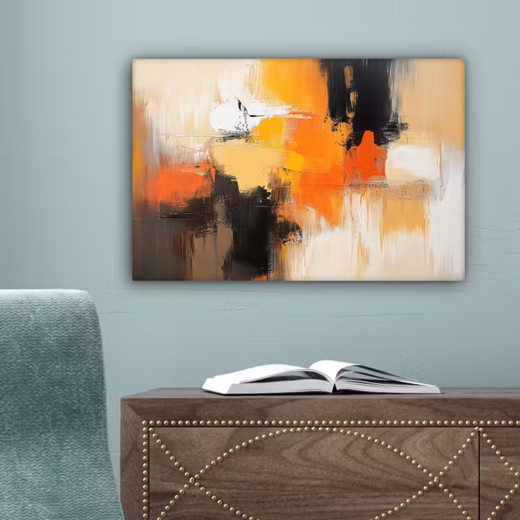 Abstract - Modern - Verflook - Herfst kleuren - Oranje canvas 2cm klein -sfeer4