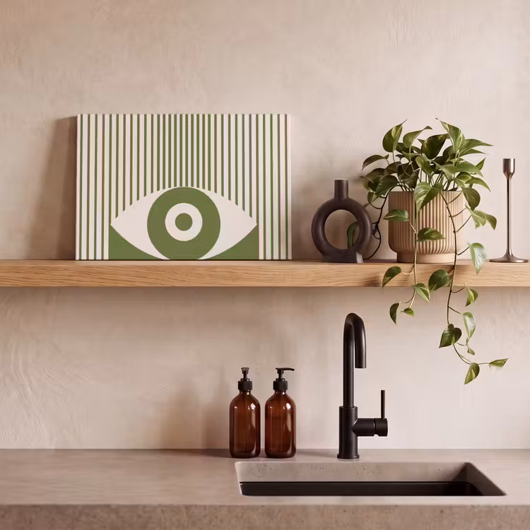 Abstract - Oog - Strepen - Modern - Groen canvas 2cm klein -sfeer3