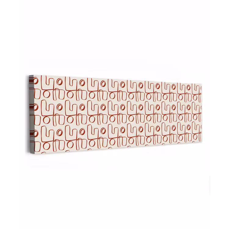 Abstract - Patroon - Beige - Rood canvas 2cm klein 828 -z3d