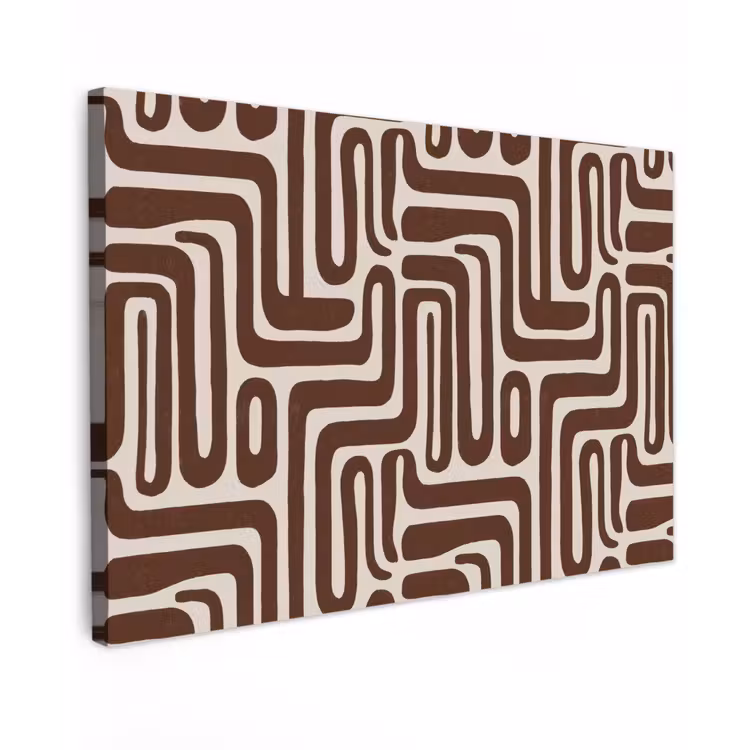 Abstract - Patroon - Bruin canvas 2cm klein 34 -z3d