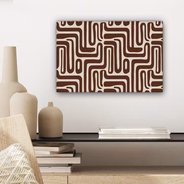 Abstract - Patroon - Bruin canvas 2cm klein 34 -sfeer6
