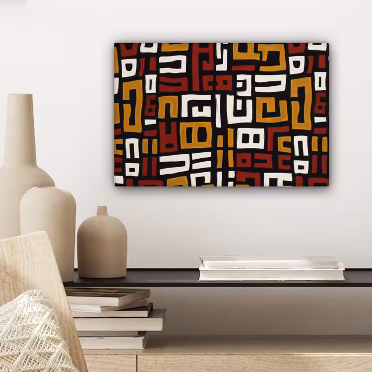 Abstract - Patroon - Rood canvas 2cm klein -sfeer6