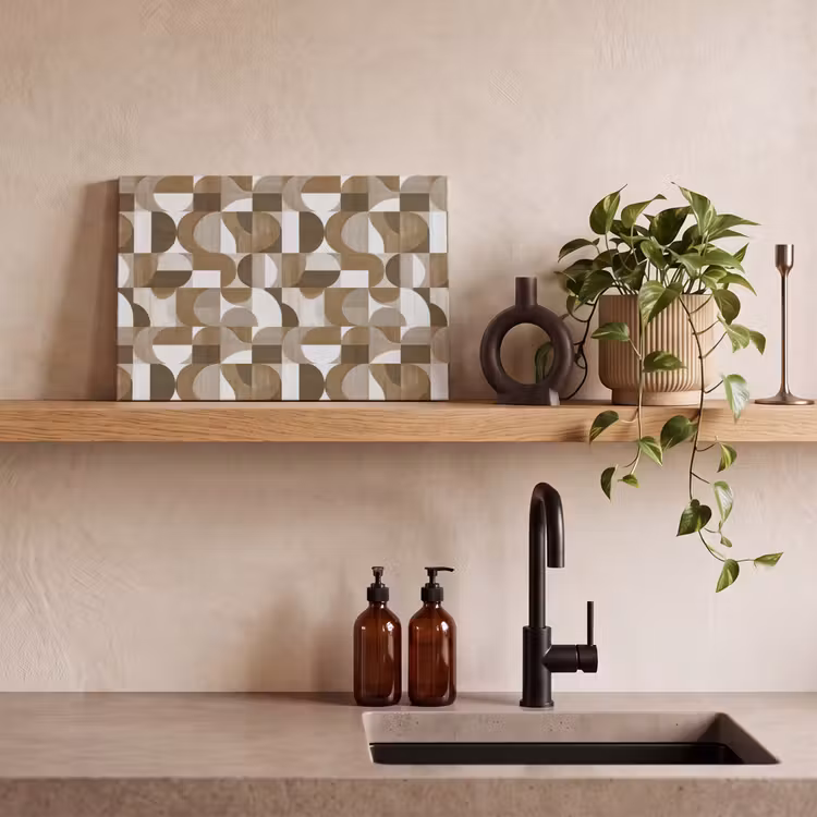 Abstract - Retro - Bruin canvas 2cm klein 34 -sfeer3