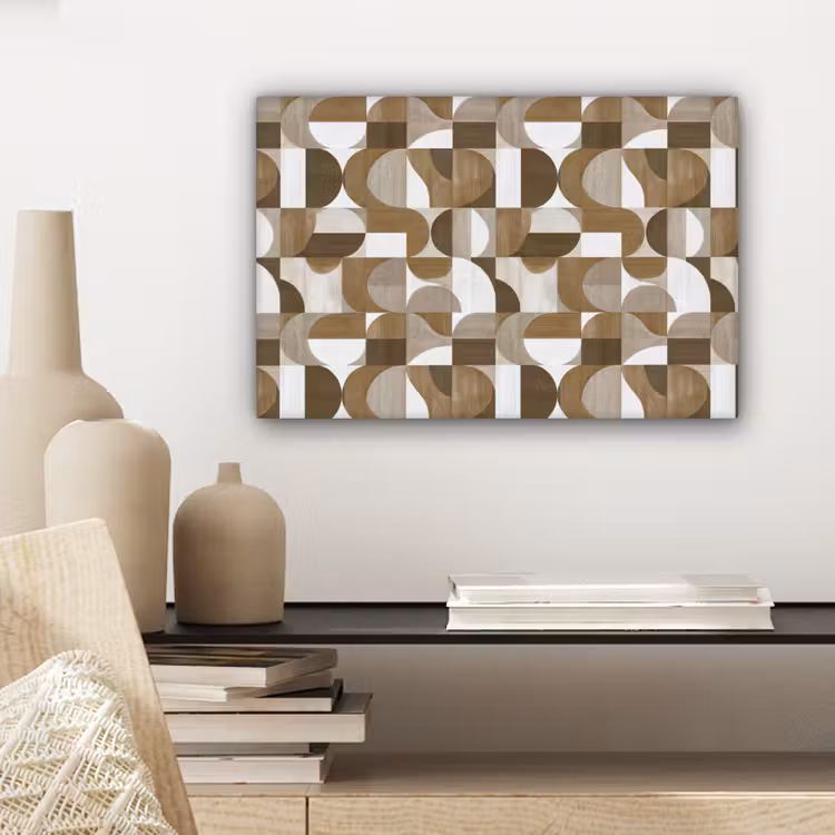 Abstract - Retro - Bruin canvas 2cm klein 34 -sfeer6