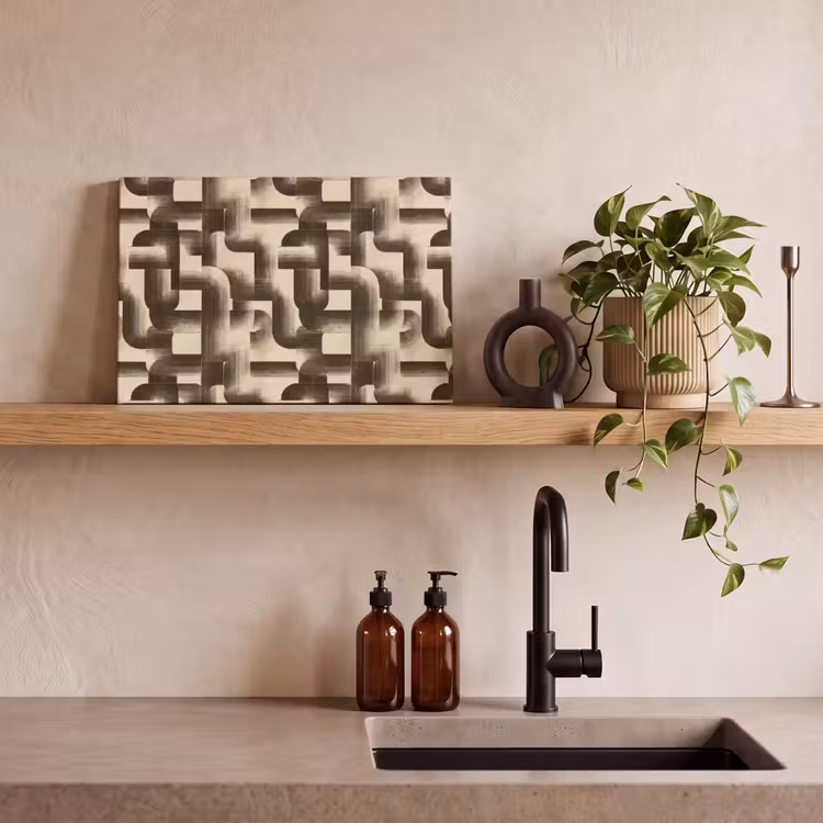 Abstract - Retro - Zwart canvas 2cm klein 34 -sfeer3