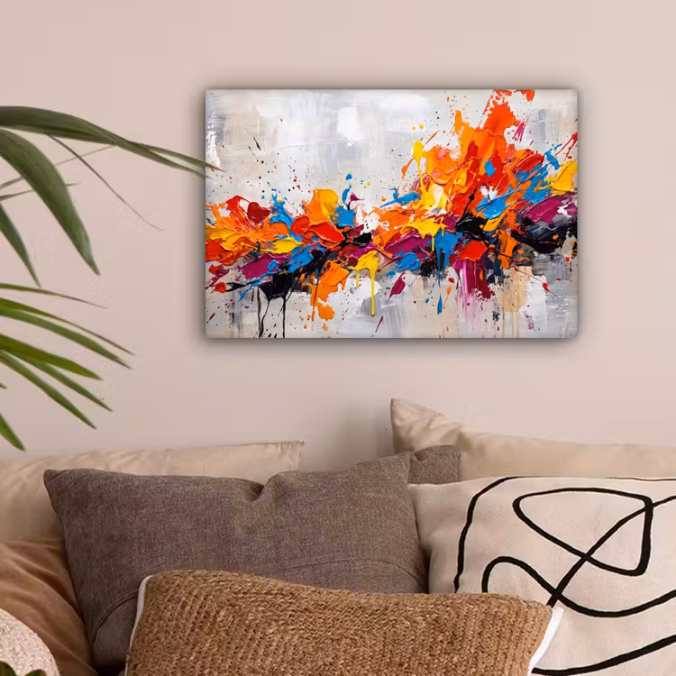 Abstract - Schilderij - Kleurrijk - Dynamisch canvas 2cm klein -sfeer1